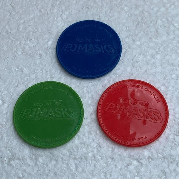 Pj Masks Set Of Three Tokens Catboy, Gekko & Owlette - Picture 2 of 4